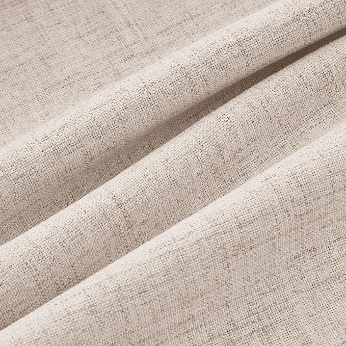MIULEE 100% Blackout Linen Curtains 42 x 90 Inch Natural 2 Panels | Thermal - Image 9