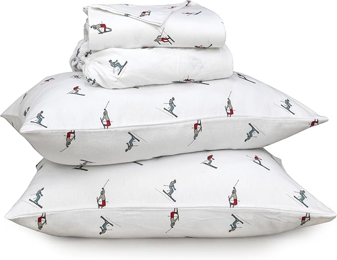 RUVANTI Flannel Sheets Twin XL Size - 100% Cotton Double Brushed Twin XL Sheet Sets, Deep Pockets 16 Inches, All Seasons Breathable & Extra Soft Bed Sheets, Warm & Cozy, 3 Piece, Flurry Friends