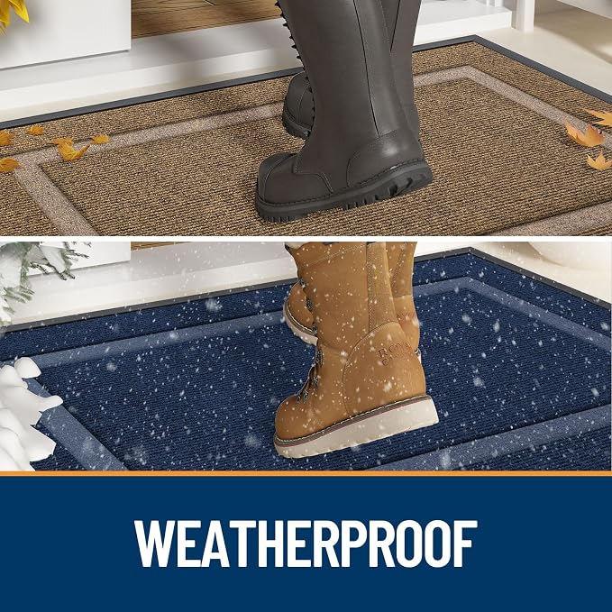 OLANLY Front Door Mat Outside 35x23, All-Season Heavy-Duty Rubber Doormat | - Image 4