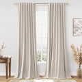 Extra Long 100% Blackout Linen Curtains by Guken
