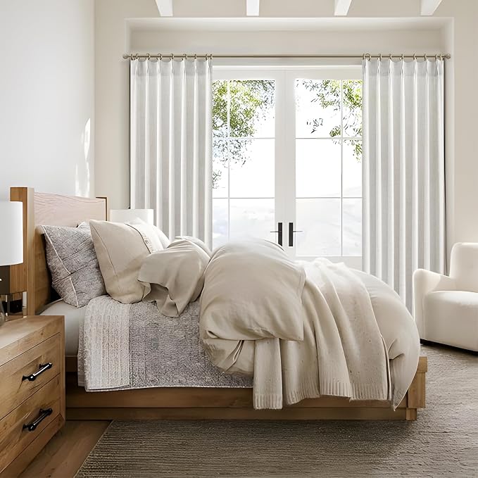 Beige White Pinch Pleated 63 Inch Length Kitchen Window Curtains Over Sink 2 - Image 7