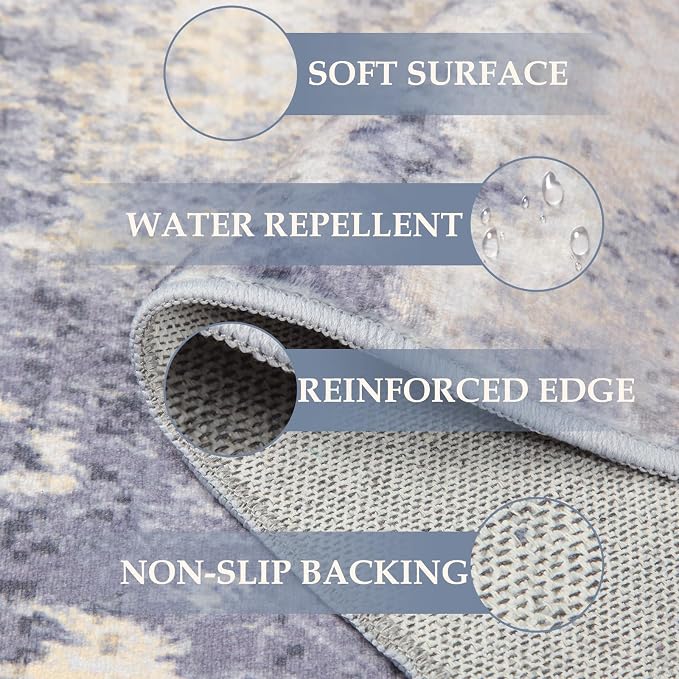 RELEANY Washable 6'x8' Abstract Area Rug - Image 6