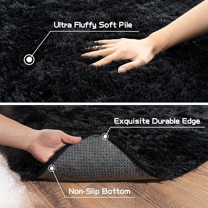 Pionblank 8x10 Rug for Living Room, Fluffy Plush Large Area Rug - Image 5