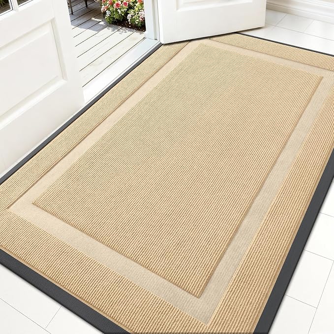 OLANLY Front Door Mat Outside 59x34, All-Season Heavy-Duty Rubber Doormat | by OLANLY