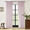 Light Pink Pinch Pleated Blackout Linen 80 Inch Window Curtains 2 Panels | 100% by Twodrapes