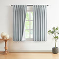 Vision Home Blue Gray Pinch Pleated Full Blackout Curtains Linen Blended Room by VisionHome