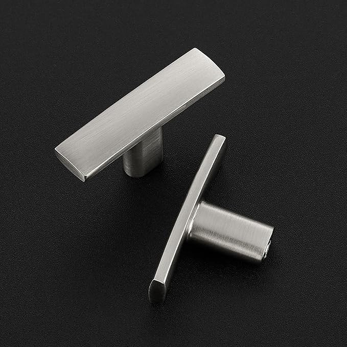 30 Pack Silver Cabinet Knobs - Curved Cabinet Pulls Brushed Nickel Knobs for Kitchen Cabinet Drawer Solid Dresser Knobs for Cabinet Hardware 1-3/4in Length Single Hole