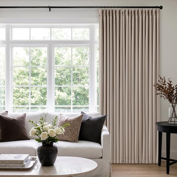 60 Inch Extra Wide 100% Blackout 90 Inch Curtains 1 Panel, Burlywood Birch | by Twodrapes