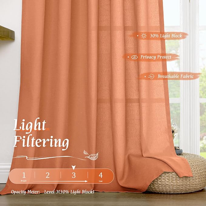 Short Linen Curtains 45 Inches Long - Image 4
