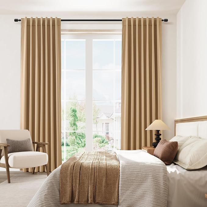 100% Blackout Linen Curtains 120 Inch Length 2 Panels Set - Image 8