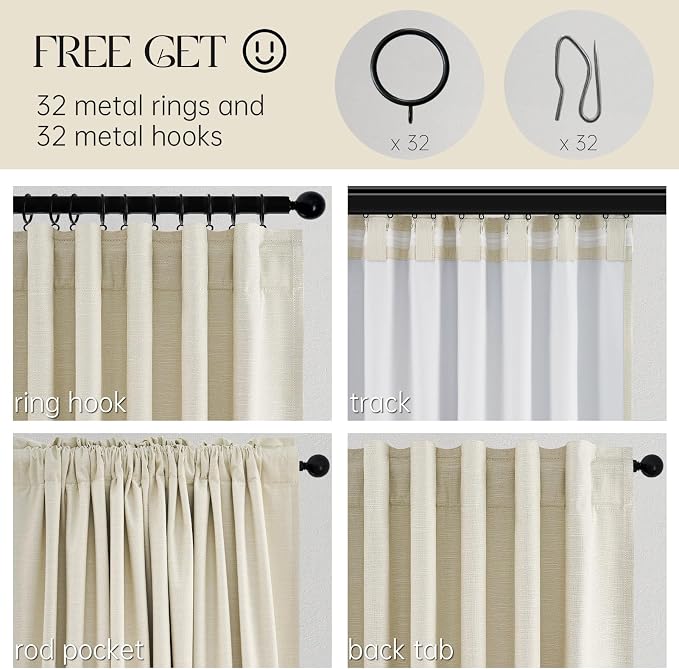 Topfinel 54 Inch Long Blackout Tiers Curtains - Image 3