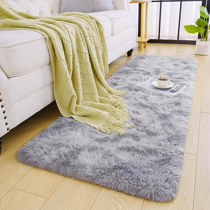 Chicrug Soft Runner Rugs for Bedroom Living Room Plush Fluffy Rug 2x8 | Shag - Image 2
