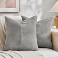 Fancy Homi 2 Packs Grey Decorative Throw Pillow Covers 22x22 Inch by Fancy+Homi
