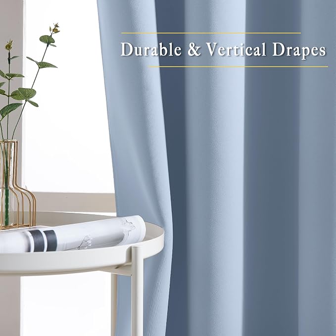 NICETOWN Bedroom Blackout Curtains 90 inches Long 2 Panels Set - Image 5