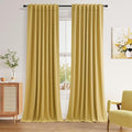 100% Blackout Curtains 102 Inch Length 2 Panels Set by Guken