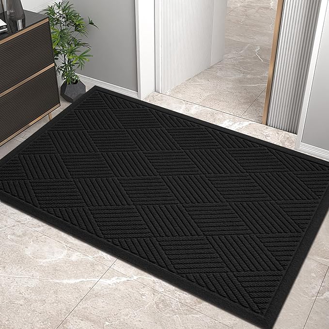 Sturdy Front Door Mat, Absorbent Muddy Dirt Resist Welcome Door Mats Outdoor by HIYARD