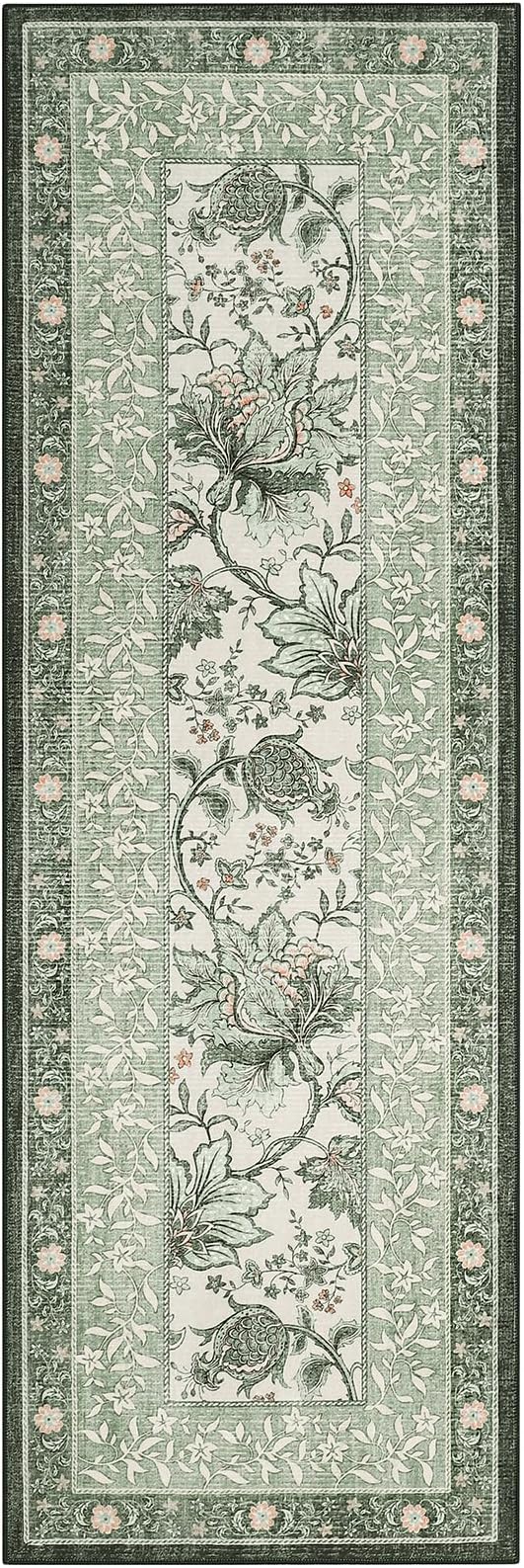 GarveeHome Sage Green 2x6 Washable Kitchen Runner Rugs Non Slip Provence - Image 8