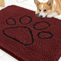 OLANLY Dog Door Mat for Muddy Paws 30x20, Paw Print Design Chenille Mud Mat | by OLANLY