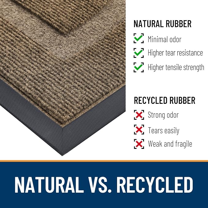 OLANLY Half Circle Front Door Mat Outside 29.5x17 All-Season Rubber Doormat | - Image 5