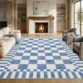 GarveeHome 8x10 Area Rugs Geometric Washable Modern Dark Blue Checkered Rug | by GarveeHome