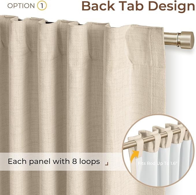 INOVADAY 100% Blackout Linen Curtains - Image 3