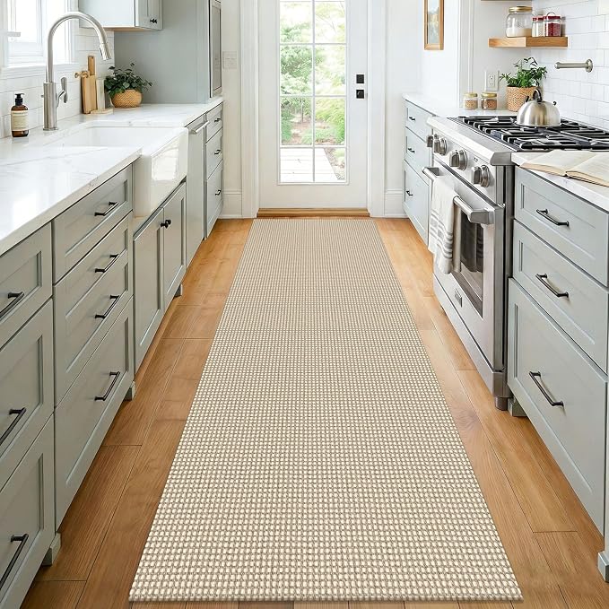 KOZYFLY Woven 3x7 Washable Kitchen Runner Rug, Non Slip Wide Runners - Image 2