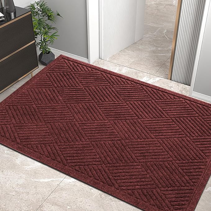Sturdy Front Door Mat, Absorbent Muddy Dirt Resist Welcome Door Mats Outdoor by HIYARD