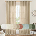 Living Room Linen Curtains 95 Inch by LAMIT