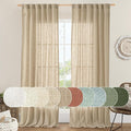 102 Inch Length Light Filtering Sheer Linen Curtains, 52 x 102 Inch | Linen by LAMIT