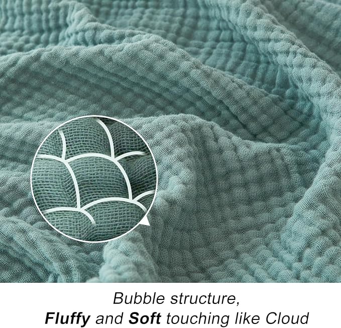 EMME Muslin Blankets for Adults Throw Blanket for Couch Breathable Gauze Soft - Image 7