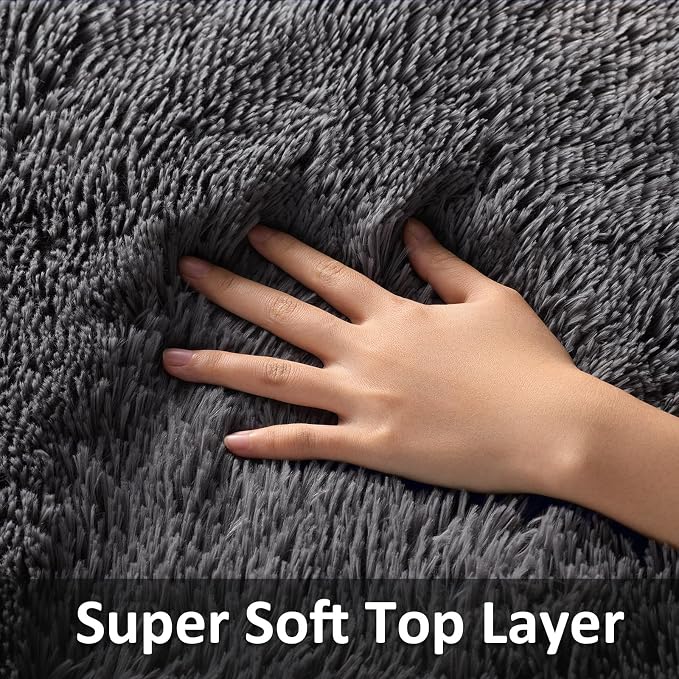 Ophanie Small 1.5x2.5 Rug Washable Non Slip Throw Bedside Area Rugs, Fluffy - Image 2