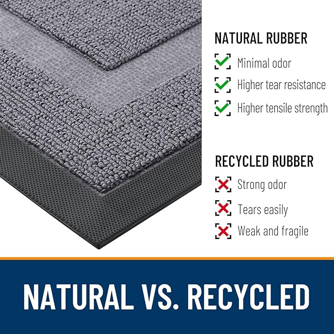 OLANLY Half Circle Front Door Mat Outside 35x23 All-Season Rubber Doormat | - Image 3