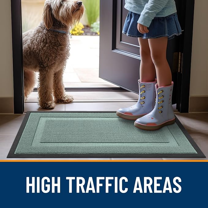 OLANLY Front Door Mat Outside 59x23, All-Season Heavy-Duty Rubber Doormat | - Image 6