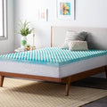 Linenspa 2 Inch Convoluted Gel Swirl Memory Foam Mattress Topper - Promotes Airflow - Relieves Pressure Points - Full