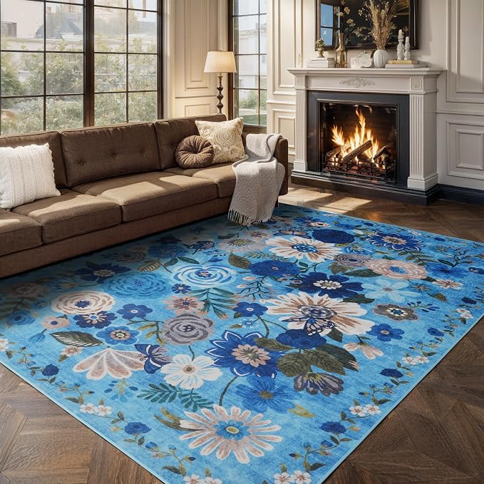 Floral Area Rugs 10x14 for Living Room Large Rug for Bedroom | Non Slip - Image 7