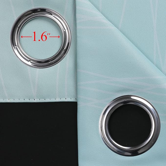 Aqua and Beige Ombre Blackout Curtains - Image 7
