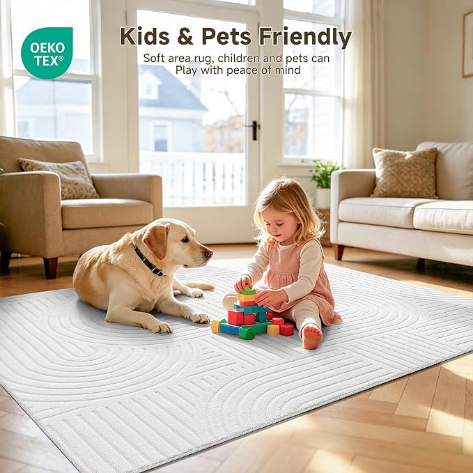Pauwer 6x9 Area Rugs for Living Room, Modern Non Slip Washable Rug, Soft Fluffy - Image 7