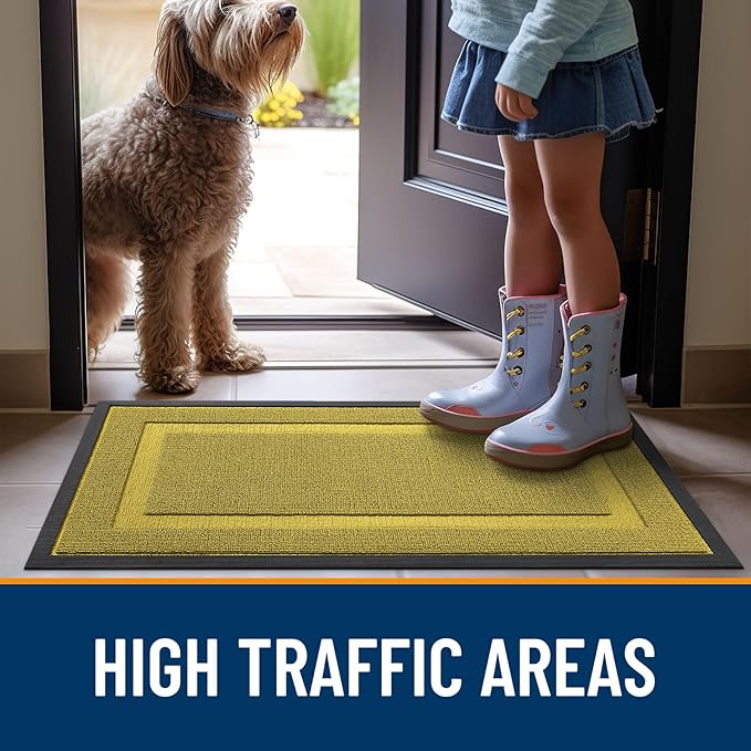 OLANLY Front Door Mat Outside 47x23, All-Season Heavy-Duty Rubber Doormat | - Image 6