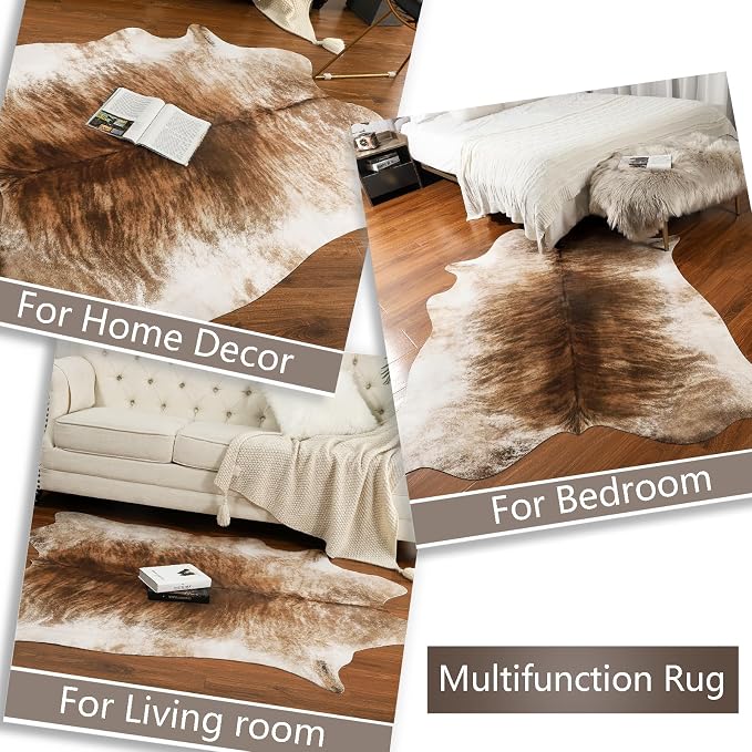 8x10 Faux Cowhide Area Rug for Living Room Animal Skin Rug, Cool Western - Image 7