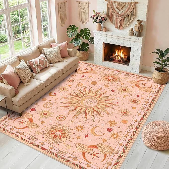 Vacuum-Friendly, 8x10 Washable Area Rug by meejou