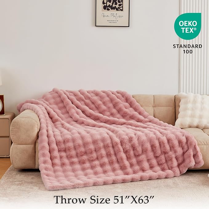 BENVWE Faux Fur Throw Blanket for Couch - Image 2