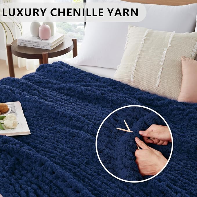 L'AGRATY Chunky Knit Throw Blanket - Image 3