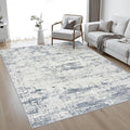 5x7 Area Rug Living Room: Modern Washable Soft Carpet Blue Grey | by FXRHLP