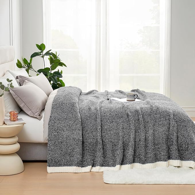 Snuggle Sac Super Soft & Reversible Heather Black Throw - Image 3
