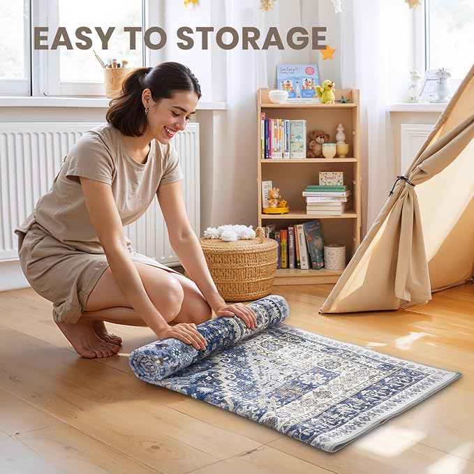 2x7 Runner Rug Non Slip, Washable Hallway Runner Rug, Nursery Room, Soft Runner - Image 9