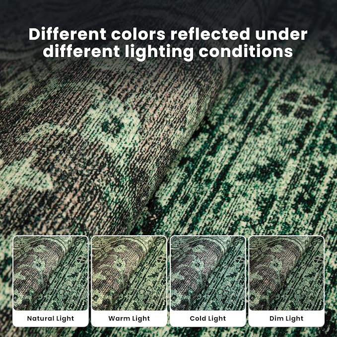 8x10 Green Washable Area Rugs for Living Room, Dining Room, Playroom | Ultra - Image 5