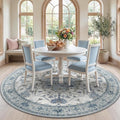 RELEANY Washable Area Rug, Round 7ft, Water Repellent, Pet Friendly, Vintage by RELEANY