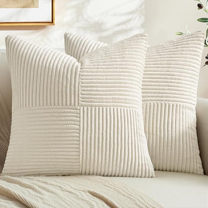 MIULEE Cream White Decorative Throw Pillow Covers by MIULEE