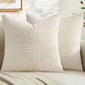 MIULEE Cream White Decorative Euro Sham Pillow Covers 24x24 Inch 2 Pack | Beige by MIULEE
