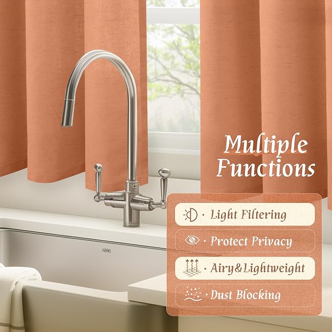 Short Linen Curtains 45 Inches Long - Image 9